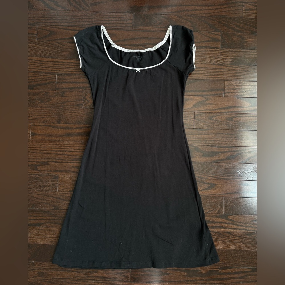 Brandy Melville Black Dress with Lace and Bow Detail
